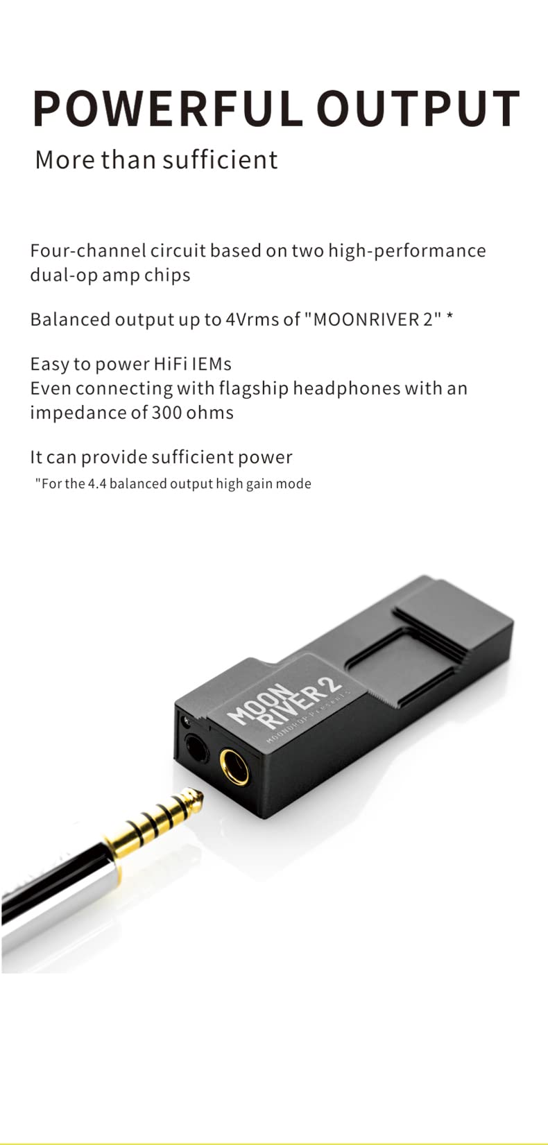 MoonDrop Decodificador MOONRIVER 2 2*CS43198 DSD256 3,5 mm 4,4 mm